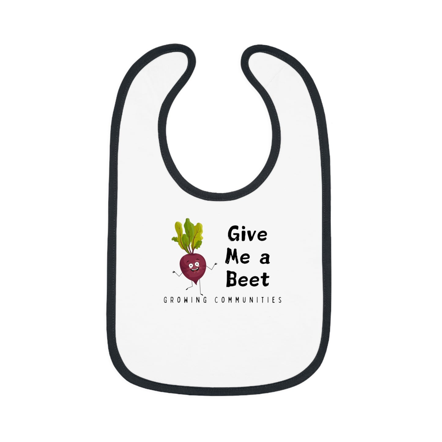 Give me a Beet Baby Contrast Trim Jersey Bib