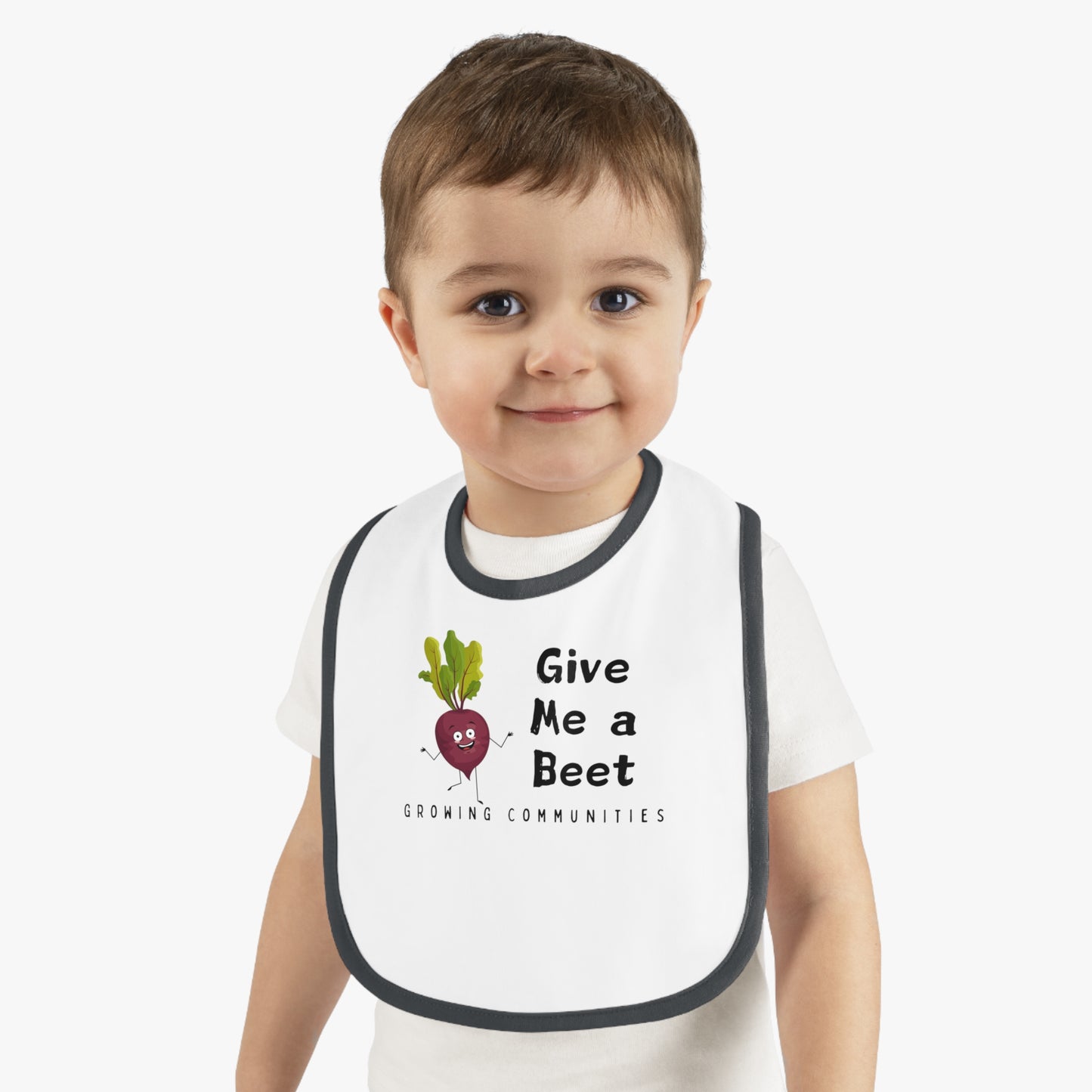 Give me a Beet Baby Contrast Trim Jersey Bib