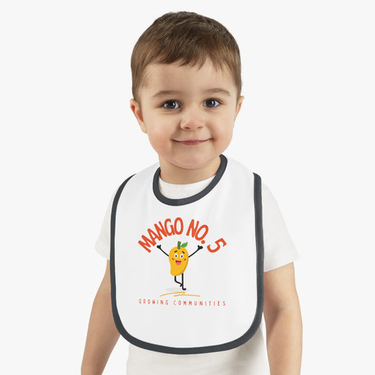 Mango No. 5 Baby Contrast Trim Jersey Bib