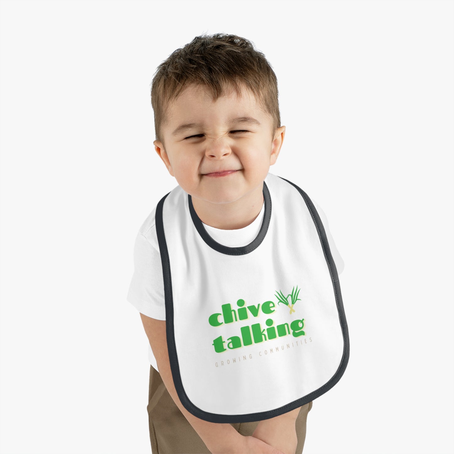 Chive Talking Baby Contrast Trim Jersey Bib