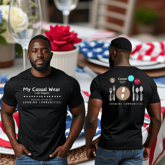 Casual Wear Unisex Tee - T-shirt Etiquette and Table Setting Design