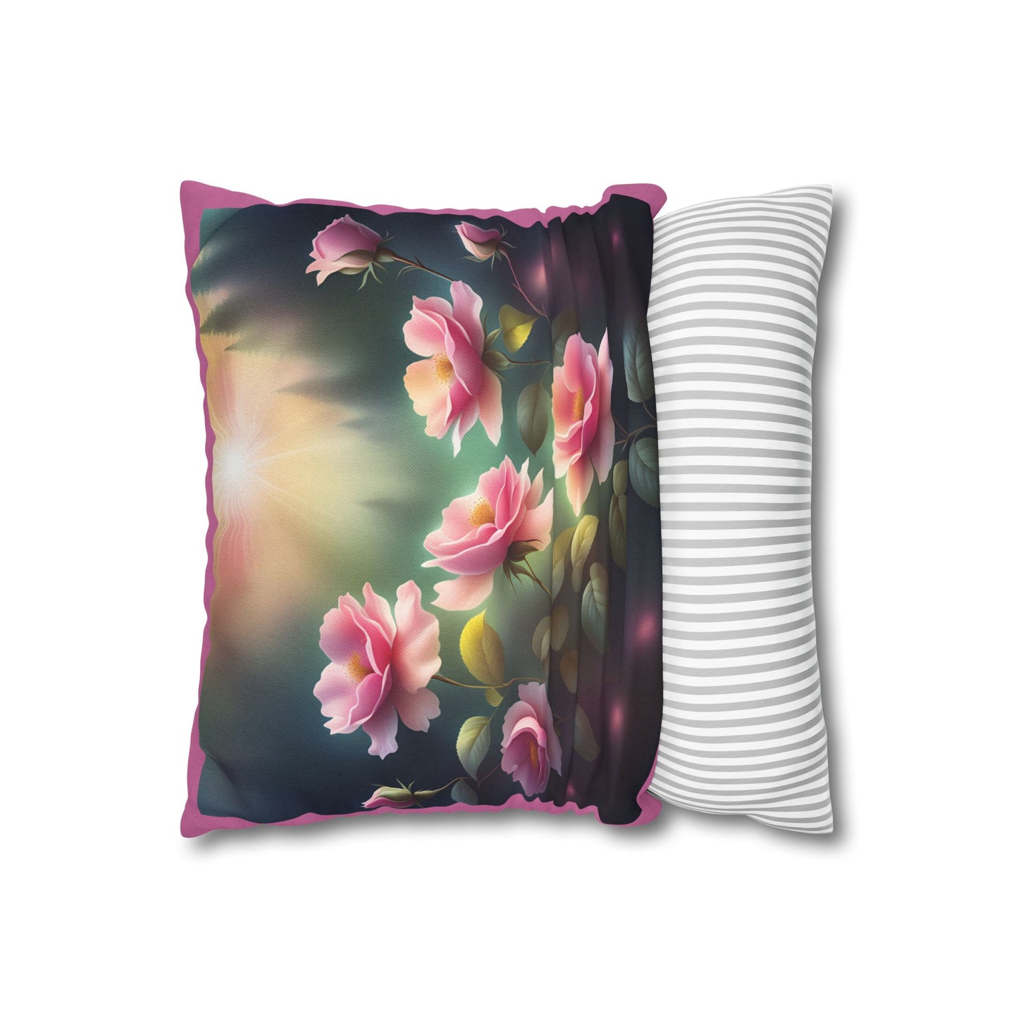 Rosie Petals Beautiful Roses Spun Polyester Square Pillowcase